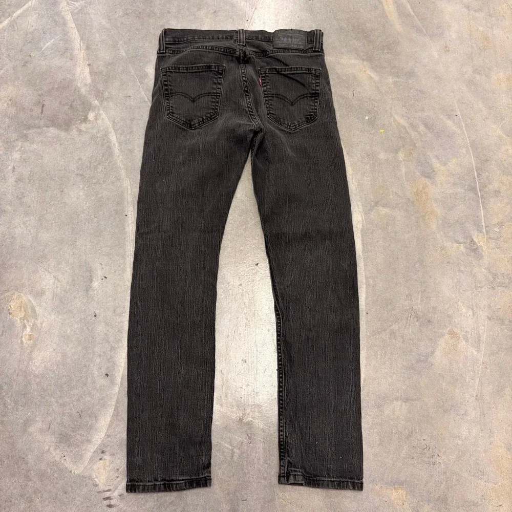 Levis 508 Black Washed Denim Jeans 29x32 Slim Tapered Grunge Y2K Mens Pants